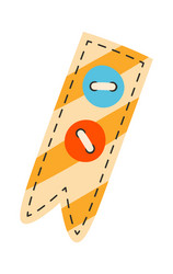 patch stitched stripe with buttons vector image