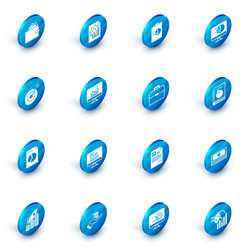 set document with graph chart clipboard computer vector image