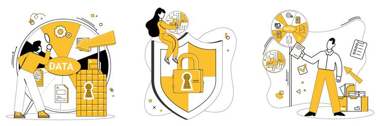 work with data analyzing statistics is artisans vector image
