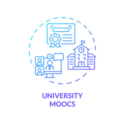 2d gradient thin linear icon university moocs vector image