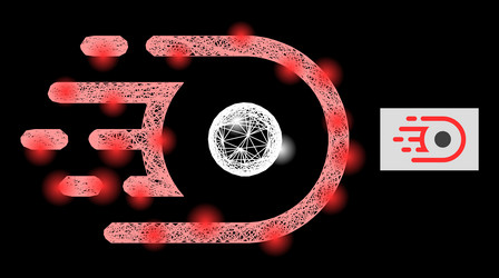 Magic network mesh speed core with light spots vector