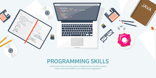 programmingcoding flat computing background vector image