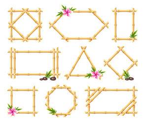 bamboo sticks frames set triangular rectangular vector image