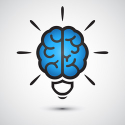 brain light bulb icon idea concept vector image