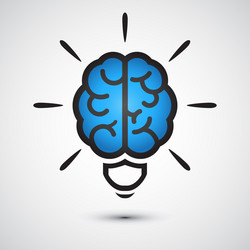 Brain light bulb icon idea concept vector