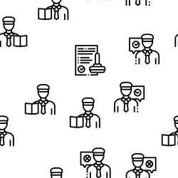 Passport control check seamless pattern vector