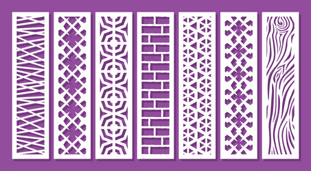 set of vertical rectangular panels lattice vector image