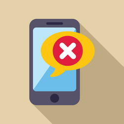 smartphone showing error message with cross sign vector image