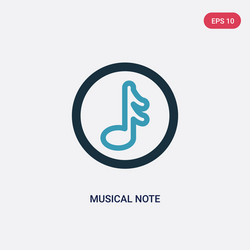 two color musical note icon from music concept vector