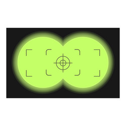 binocular view pointing at target using crosshair vector image
