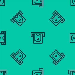 Blue line atm - automated teller machine and money vector