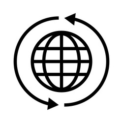 Browser icon and rotating arrow or reload vector