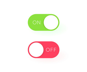 on and off toggle switch buttons modern devices vector