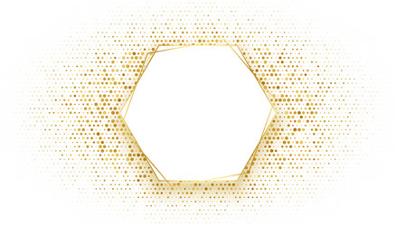 Golden rectangle frame with glitter background Vector Image