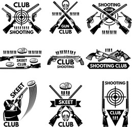 Shooting Club Labels & Symbols Vector Image