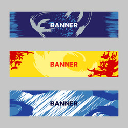 simple colorful horizontal banners made vector