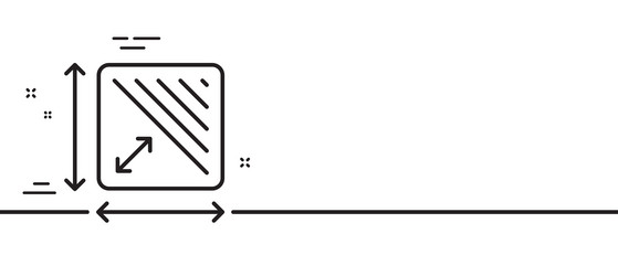 square area line icon room dimension sign vector