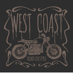 Vintage motorcycle hand drawn t-shirt vector