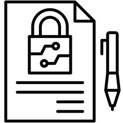 digital signature icon blockchain related vector image
