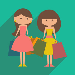 flat with shadow icon and mobile application vector image