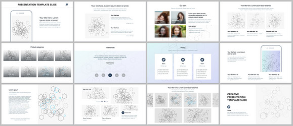 minimal presentations portfolio templates vector image