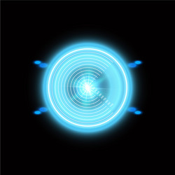 Neon target isolated game interface element vector