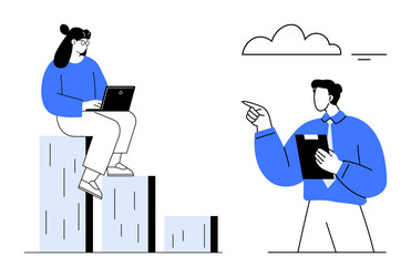 professional teamwork concept with man discussing vector image