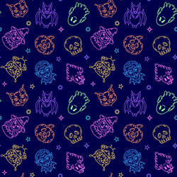 seamless pattern with characters in doodle style vector image