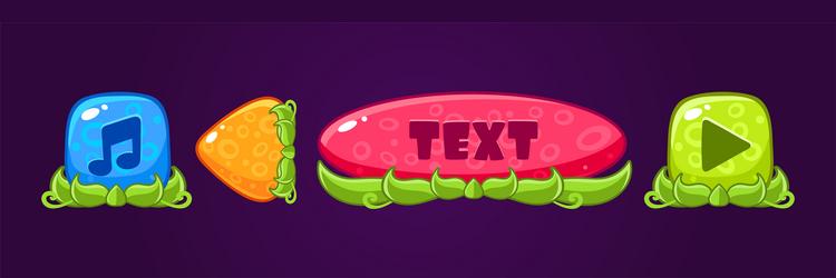 glossy button with green grass for game user vector image