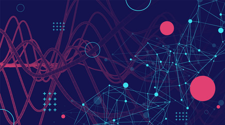 abstract background with a wireframe dynamic vector image