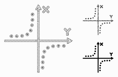 hyperbola plot mesh network model vector image