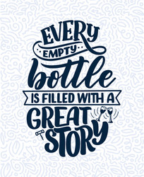 wine lettering composition in modern style Vector Image