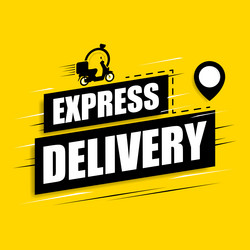 Express delivery icon on a yellow background vector