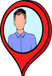 map pointer with businessman icon cartoon vector