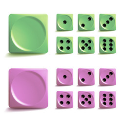 Playing dice set different variants game vector