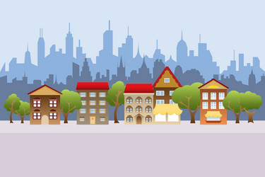 cartoon town Vector Image