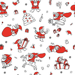 cute set sketch seamless pattern of funny Vector Image