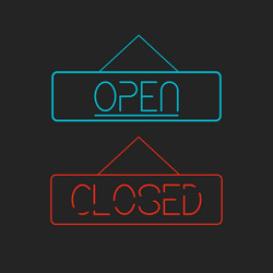 open and closed signboards vector