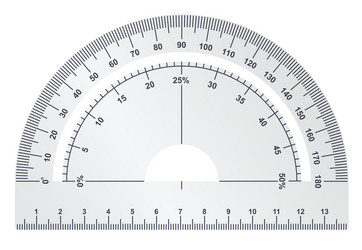 Printable Protractor 360 Pdf - Silver Protractor On White Background Vector 5776069 