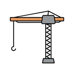 Tower crane icon at construction site Royalty Free Vector