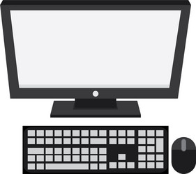 computer monitor mouse and keyboard icon vector