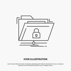 encryption files folder network secure icon line vector image