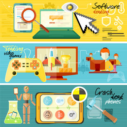 software testing games and crash test vector image