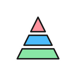Triangular graph flat color icon isolated vector