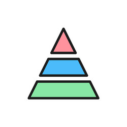 Triangular graph flat color icon isolated vector