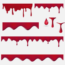 Various blood or paint splatters set vector