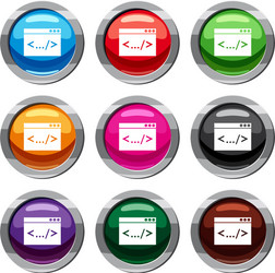 code window set 9 collection vector image