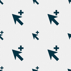 cursor arrow plus add icon sign seamless abstract vector image