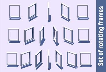 isometric rectangular frame rotating vector image