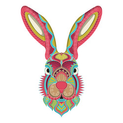 Stylized rabbit in ethnic vector